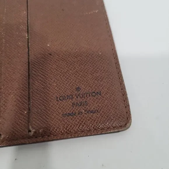 Vintage Louis Vuitton Men's LV Brown Bi-Fold Leather Wallet Monogram Card Bill - Picture 4 of 13